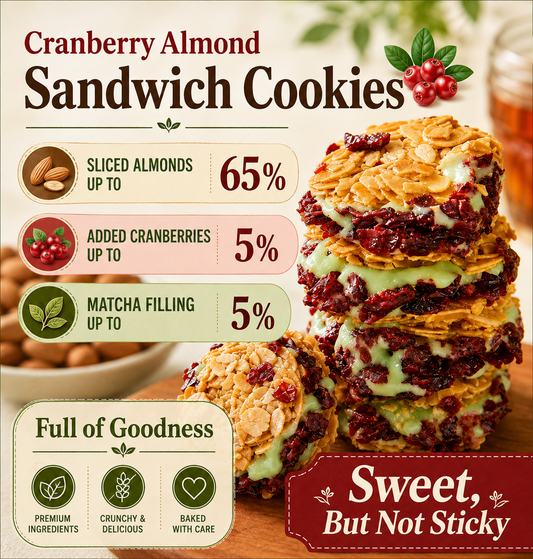Cranberry & Matcha Cream-Filled Crispy Cookies-Jani