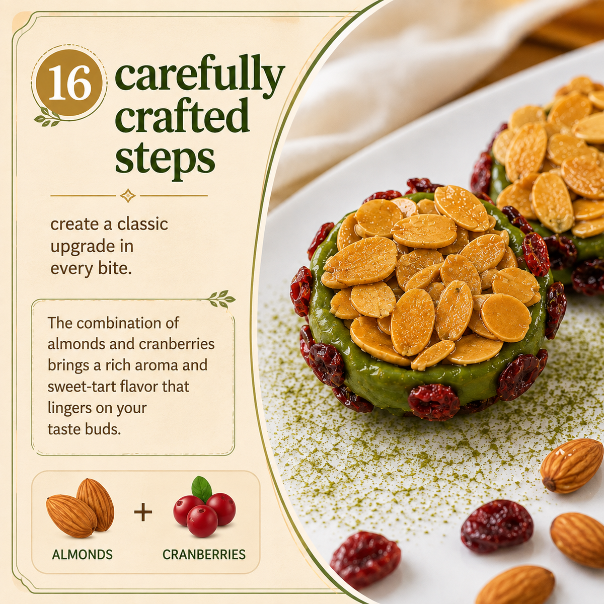 Cranberry & Matcha Cream-Filled Crispy Cookies-Jani